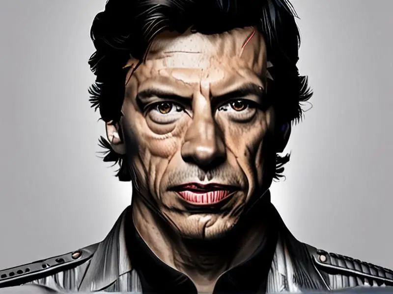 Close-up ultrarrealista de Toto Wolff, chefe da equipe Mercedes de F1, com expressão séria e terno preto.