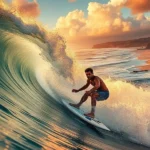 Yago Dora surfando em Peniche durante a final do Mundial de Surfe.