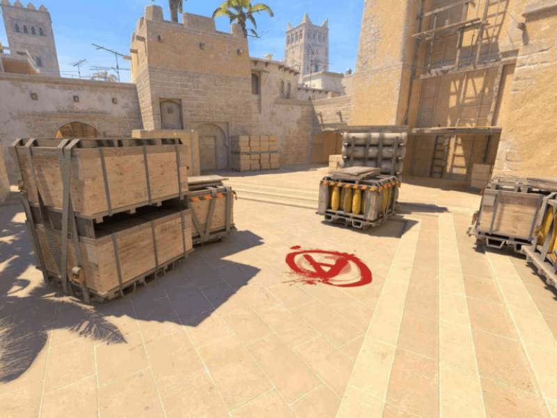Mapa de calor de duelos na Mirage (CS2) exibido em um monitor gamer.
