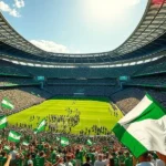 Estádio Allianz Parque lotado com torcedores do Palmeiras em dia de jogo.