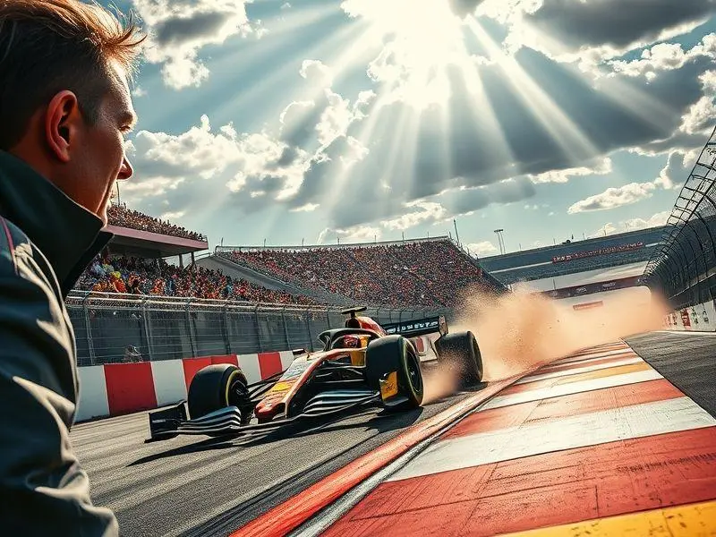 Carro de F1 em alta velocidade no Circuito das Américas durante o TL2.