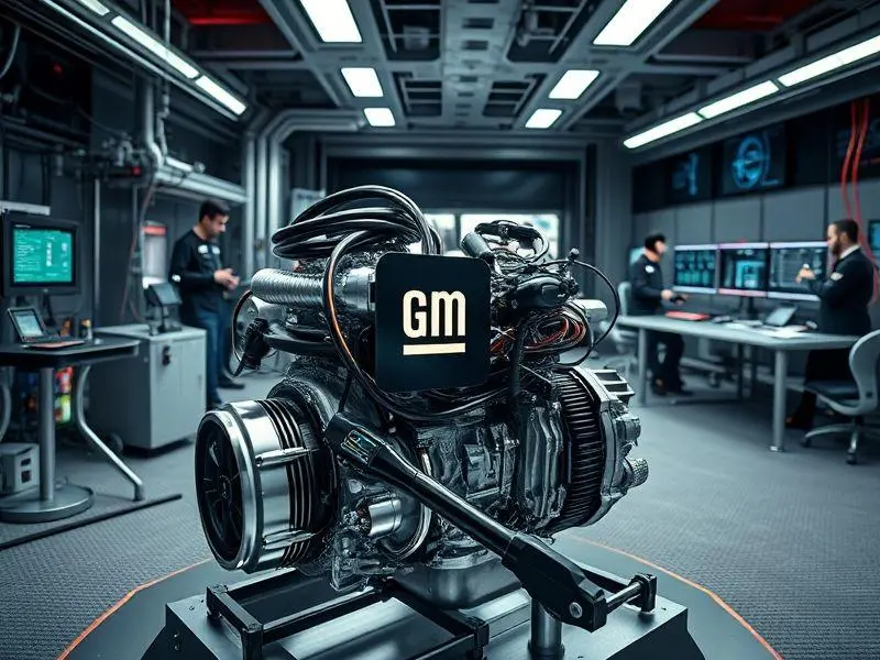 Motor GM sendo desenvolvido para a Fórmula 1 em 2029, com detalhes de engenharia.