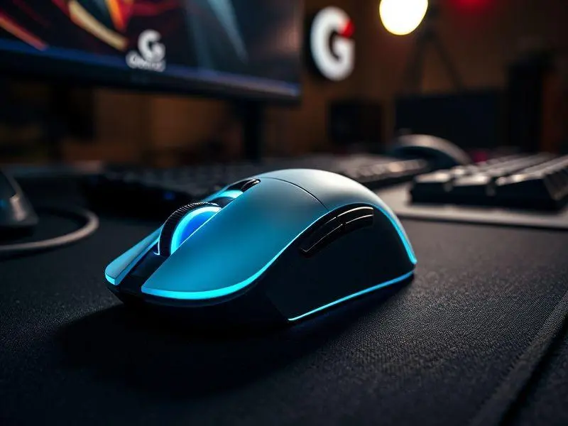 Imagem de close-up de um mouse gamer Logitech G Pro X Superlight.