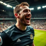 Paul Dummett celebra sua renovação de contrato com o Newcastle United.