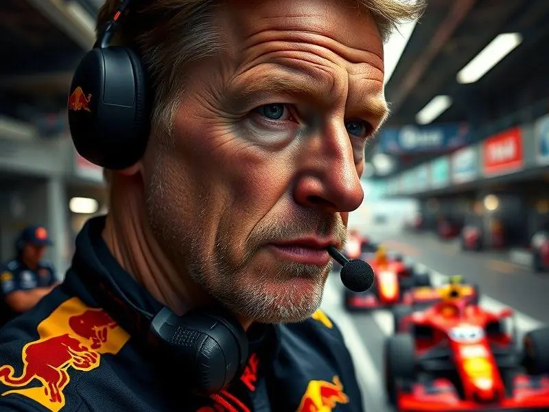 Christian Horner da Red Bull Racing durante corrida de F1.