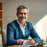 Juliano Belletti, novo técnico do Barcelona B, em seu escritório com expressão determinada.