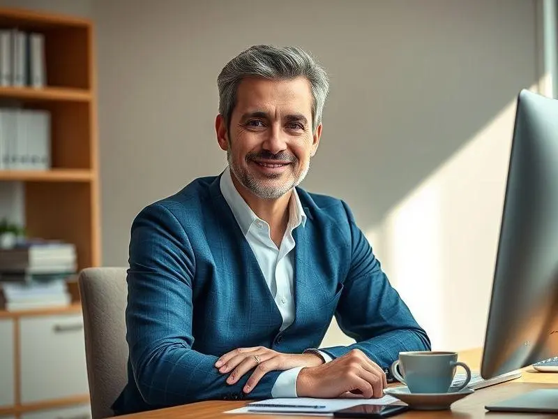 Juliano Belletti, novo técnico do Barcelona B, em seu escritório com expressão determinada.