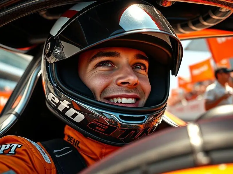 Oscar Piastri comemora a vitória no GP de Miami de F1 dentro de sua McLaren.