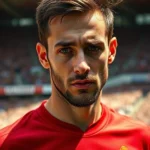 Bruno Fernandes do Manchester United, com expressão pensativa sobre transferência para Al Hilal.