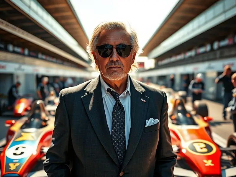 Flavio Briatore, dirigente da Alpine, em um paddock de F1.