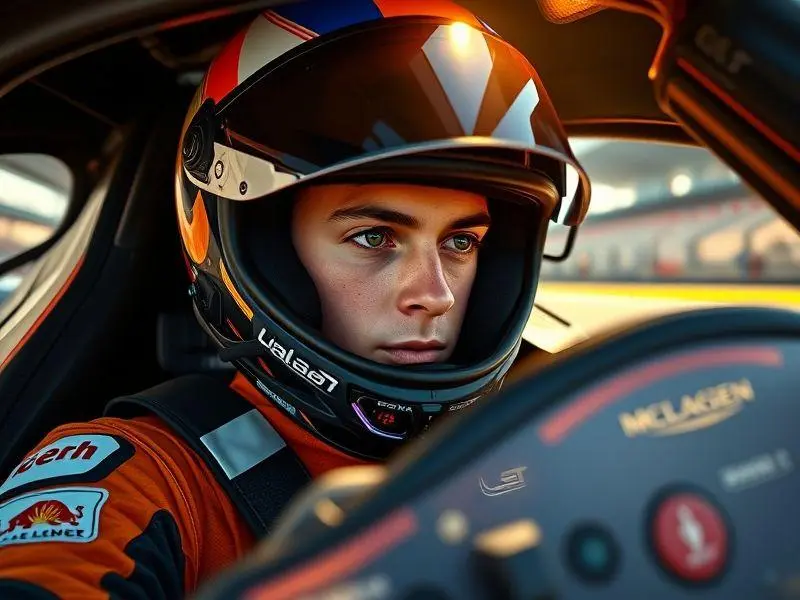 Lando Norris pilotando seu carro da McLaren no Grande Prêmio da Espanha.