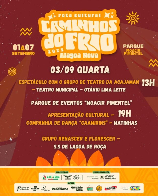 Caminhos do Frio em Alagoa Nova: programação completa e shows confirmados