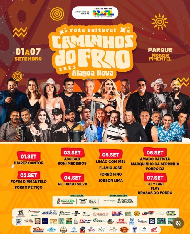 Caminhos do Frio em Alagoa Nova: programação completa e shows confirmados