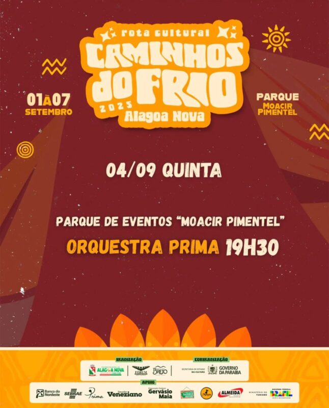 Caminhos do Frio em Alagoa Nova: programação completa e shows confirmados