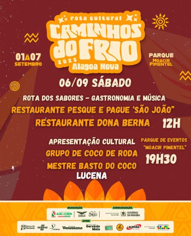 Caminhos do Frio em Alagoa Nova: programação completa e shows confirmados