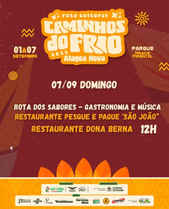 Caminhos do Frio em Alagoa Nova: programação completa e shows confirmados